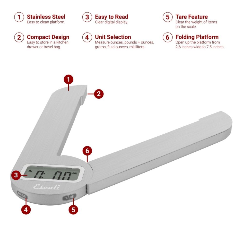 Escali Savu Space Saving 11lb Food Scale Everything Kitchens