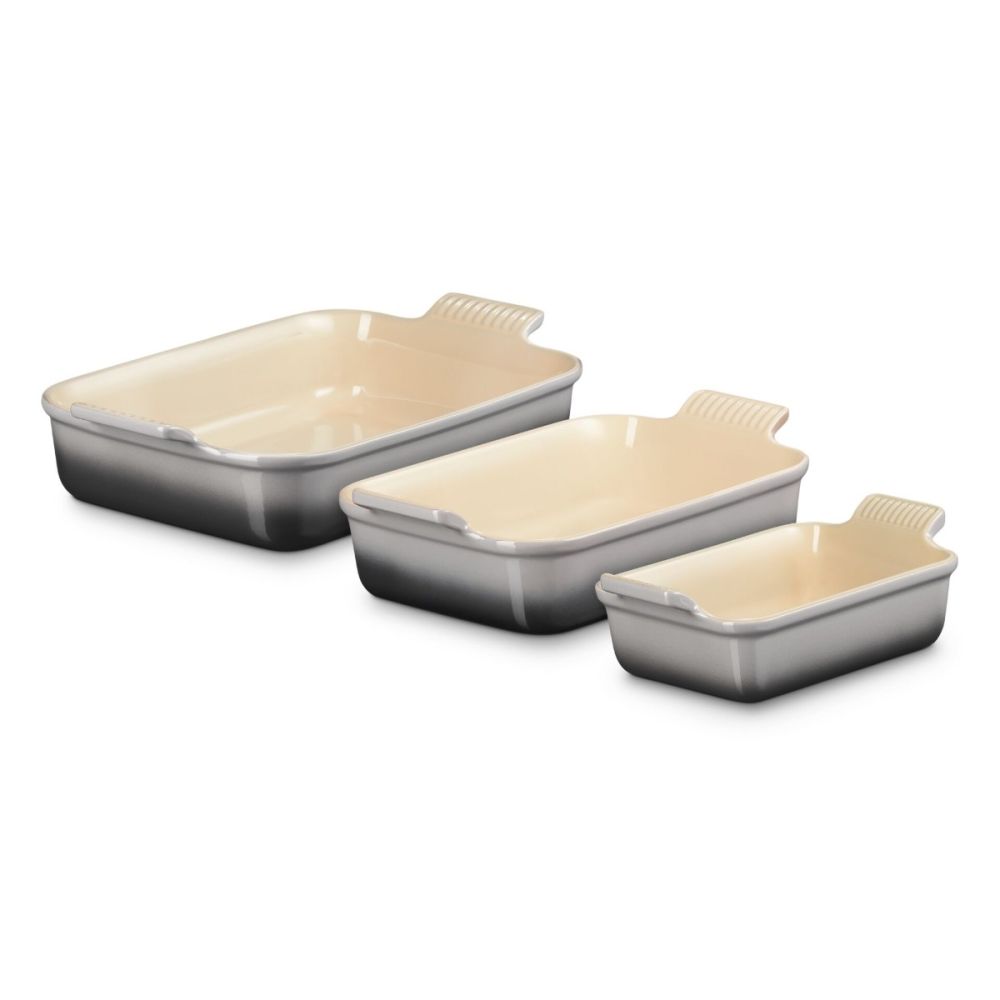 Heritage Rectangular Dishes Set of 3 (Oyster) | Le Creuset