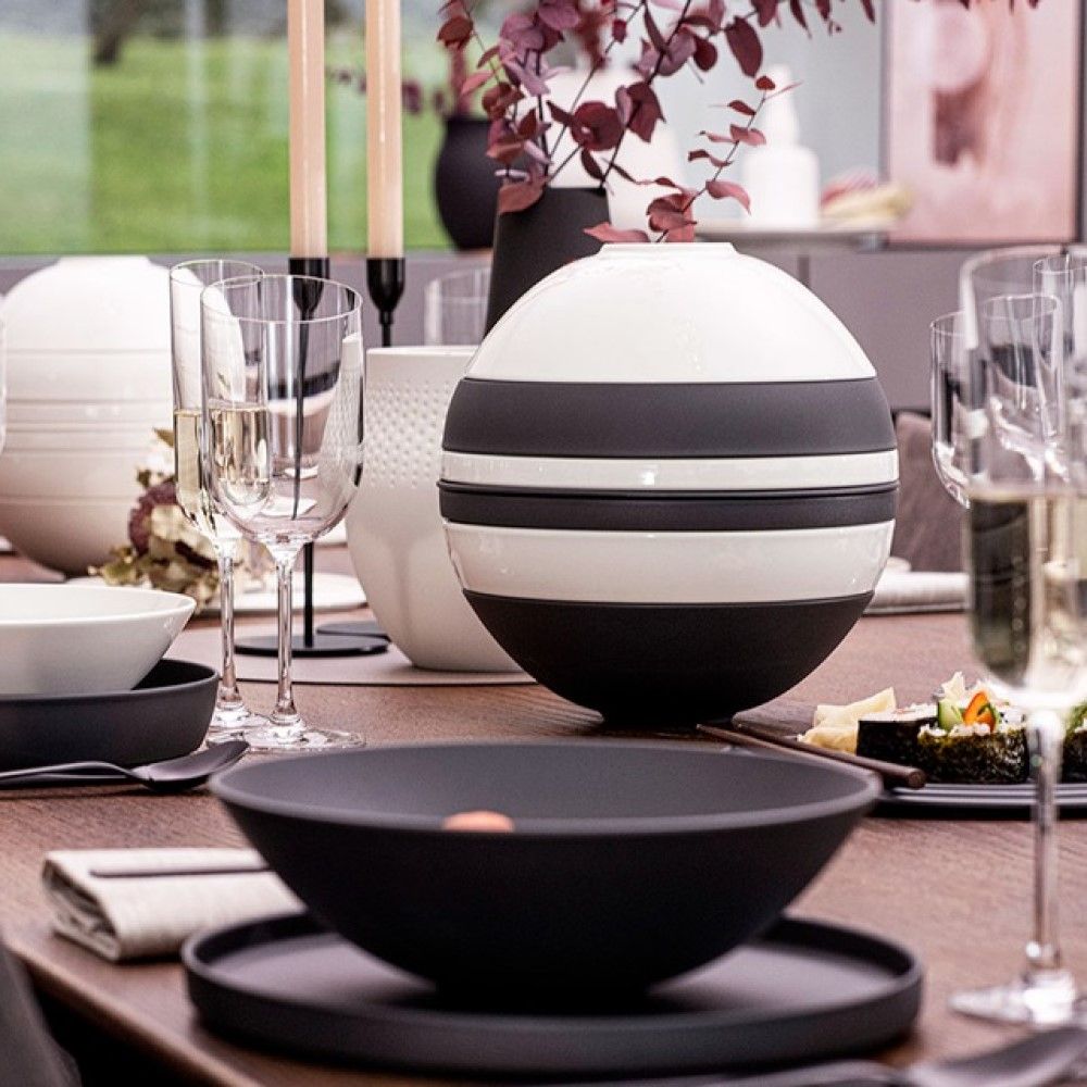 Iconic La Boule 7-Piece Dinnerware Set (Black & White) | Villeroy