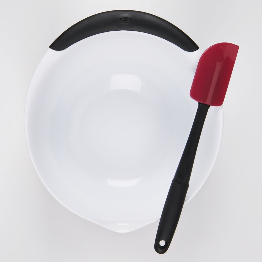 OXO 1066421 Good Grips 3-Piece White Plastic Mixing Bowl Set with Non-Slip  Bases - 3/