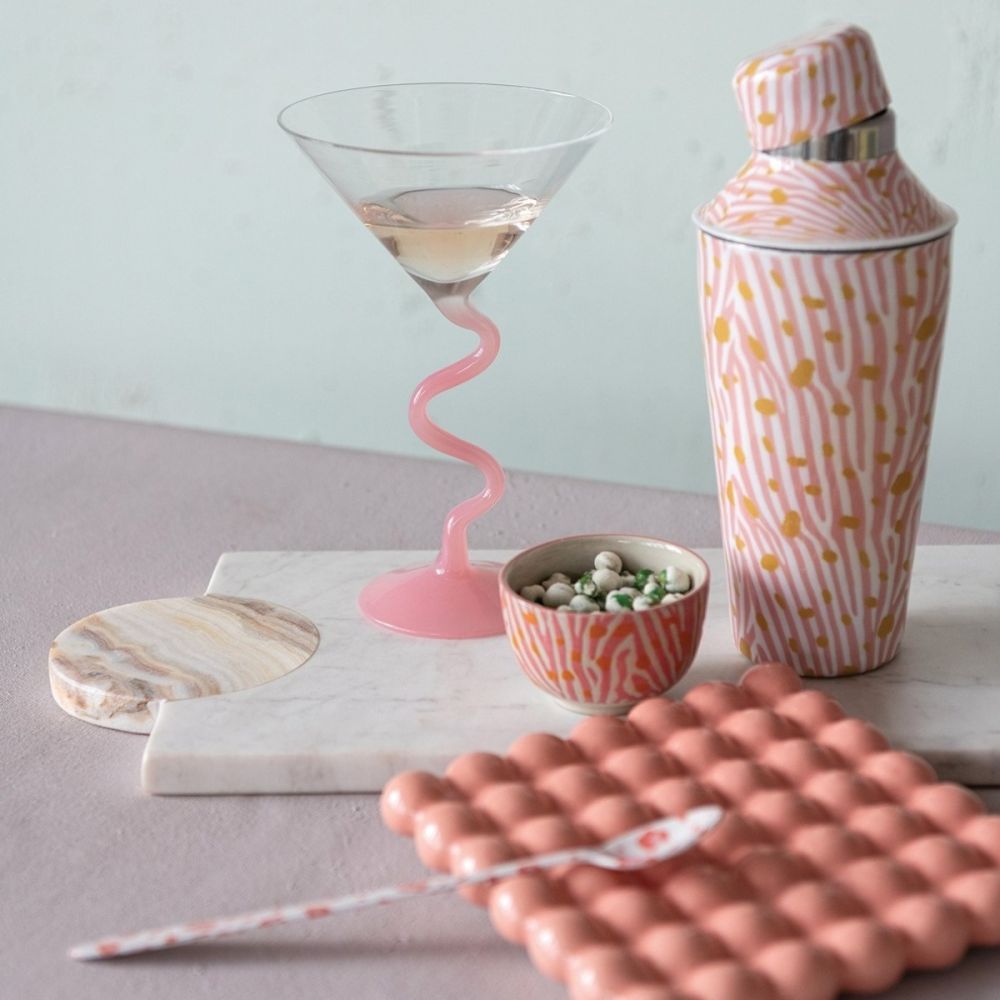 Enameled Metal Cocktail Shaker (Zebra Print) | Hazel Mazel
