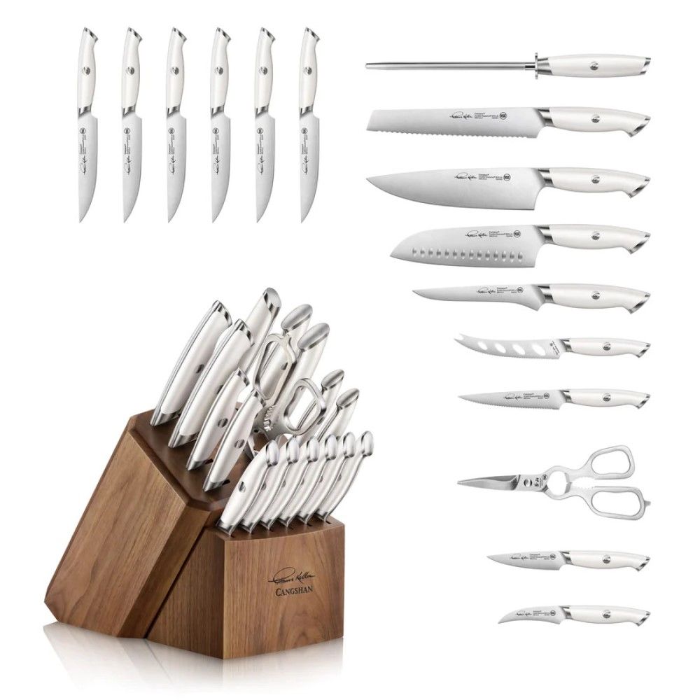 Thomas Keller Signature White Collection 17-Piece Knife Block Set