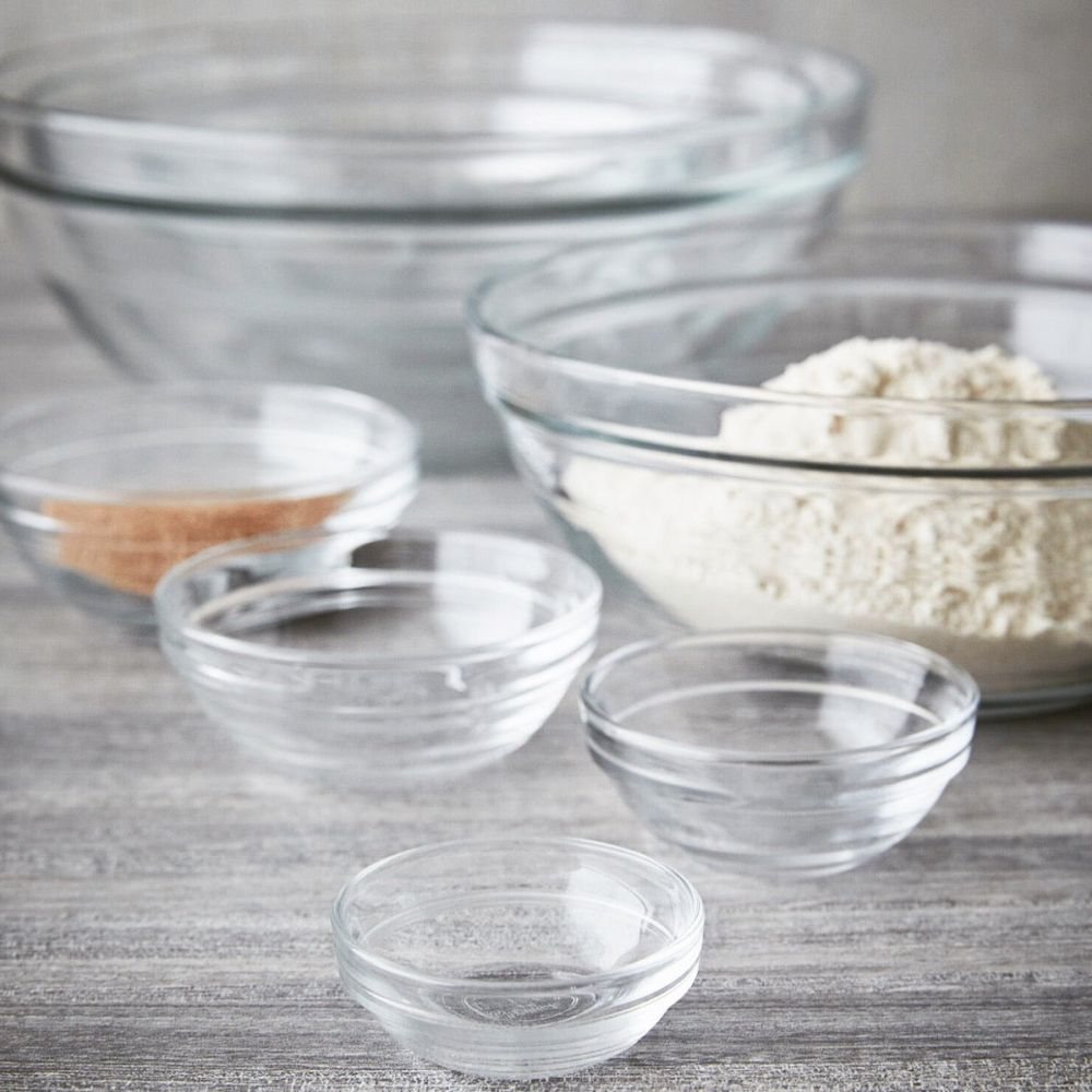 Duralex Lys Stackable 1-Quart Clear Glass Bowls - Thumbnail 2