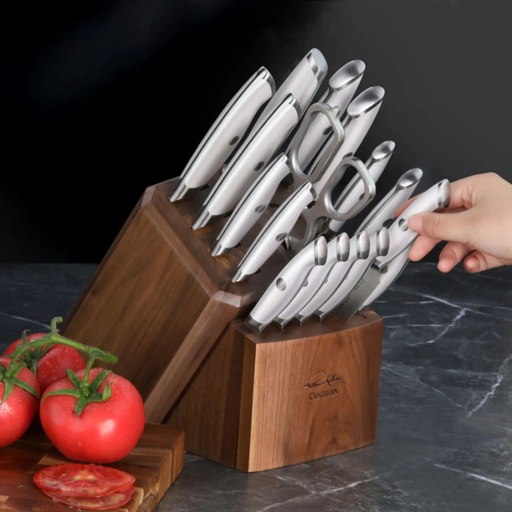 Thomas Keller Signature White Collection 17-Piece Knife Block Set