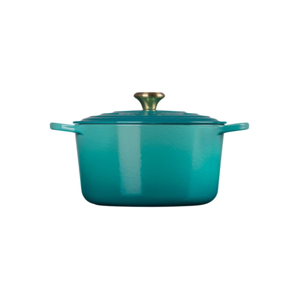 Signature 6.5 Qt. Enameled Cast Iron Deep Round Dutch Oven (Blue