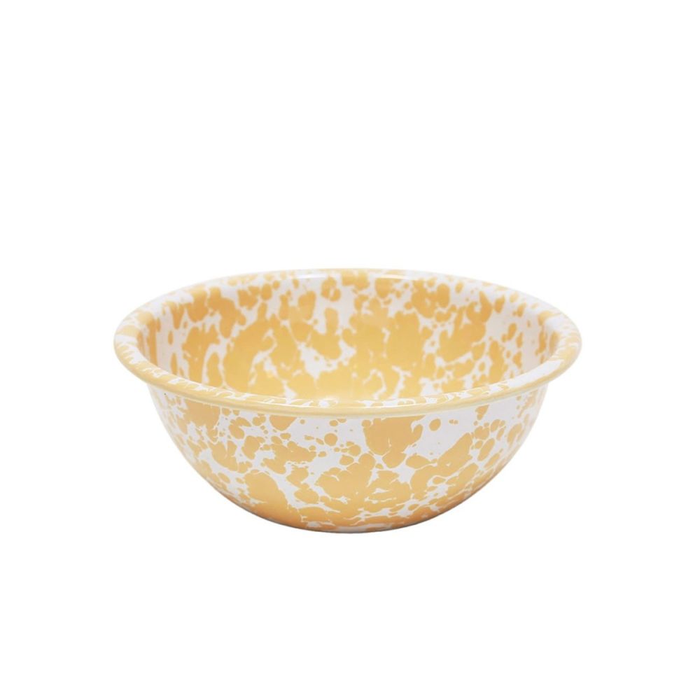 Splatter 1.5Qt Small Serving Bowl (Yellow Splatter) | Crow Canyon