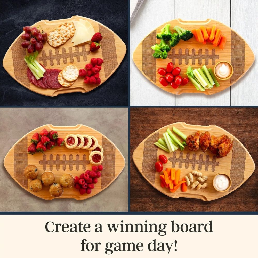 Totally Bamboo Football Charcuterie Board - Thumbnail 2