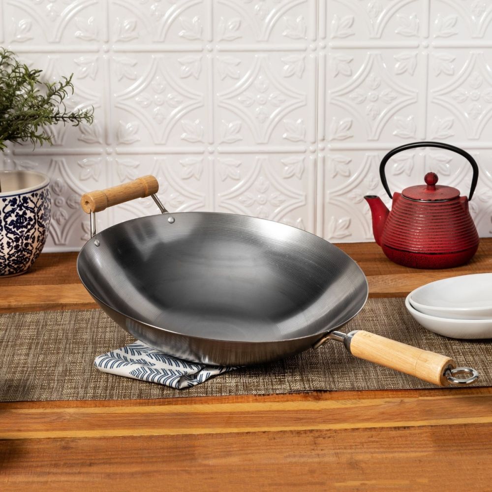 Joyce Chen Flat Bottom Carbon Steel Wok - Thumbnail 4