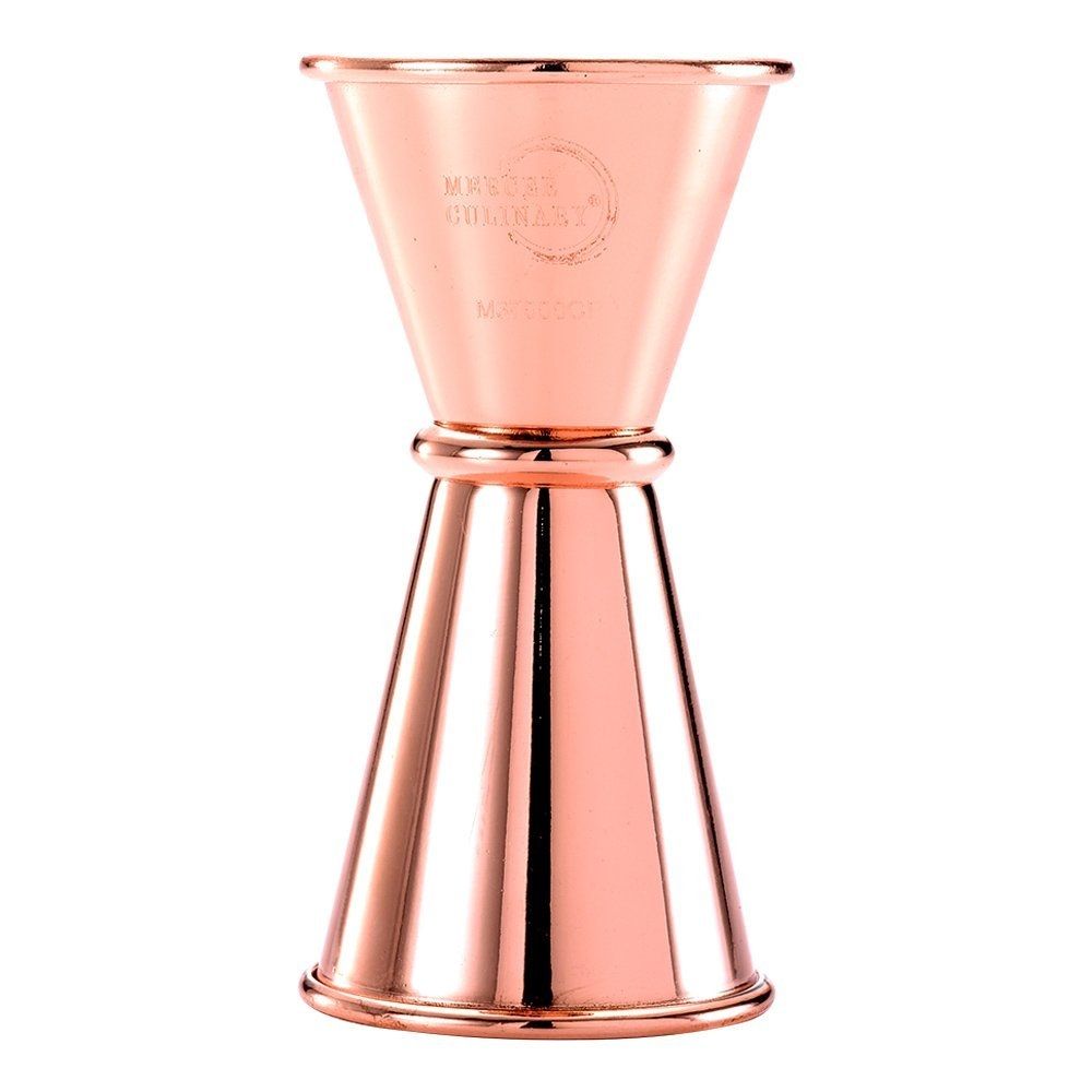 Cocktail Jigger - Double Jigger With Easy to Read Measurements Inside  (Copper)