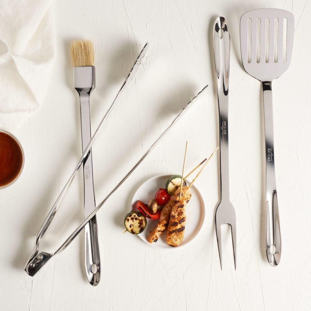 All Clad Stainless Steel 4-piece BBQ Tool Set (T147) | Everything Kitchens