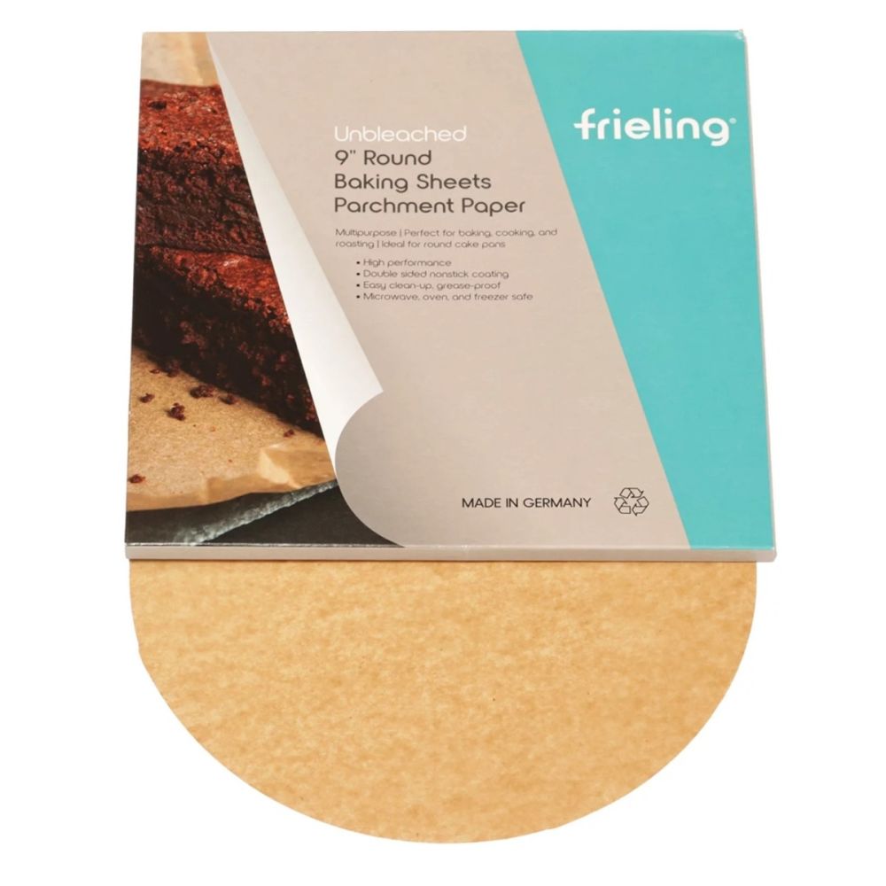 Parchment Paper Pre Cut Sheets 9" Round Sheets Box of 50 Frieling