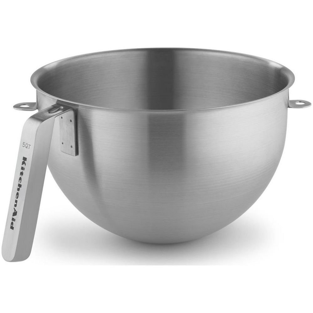 KitchenAid Commercial 5-Quart Stainless Steel Bowl w/J Hook Handle | Fits  7-Quart & 8-Quart KitchenAid Bowl-Lift Stand Mixers