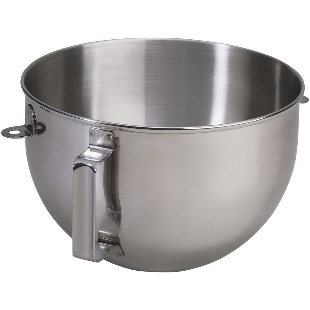 KitchenAid 5-Quart Polished Stainless Steel Bowl w/Handle - Wide Bowl |  Fits 5-Quart, 6-Quart & 7-Quart KitchenAid Bowl-Lift Stand Mixers