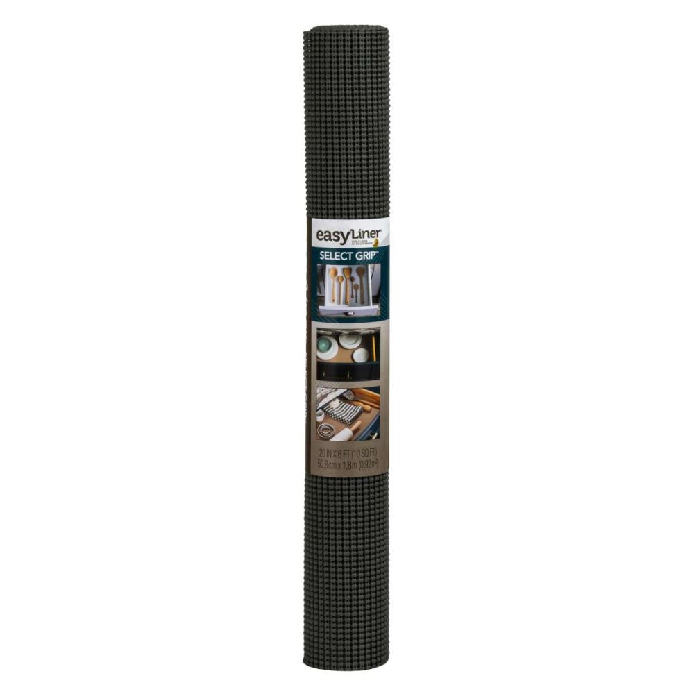 Duck Non-Adhesive Shelf Liner Select Grip EasyLiner, 12-inch x 20 Feet,  Black