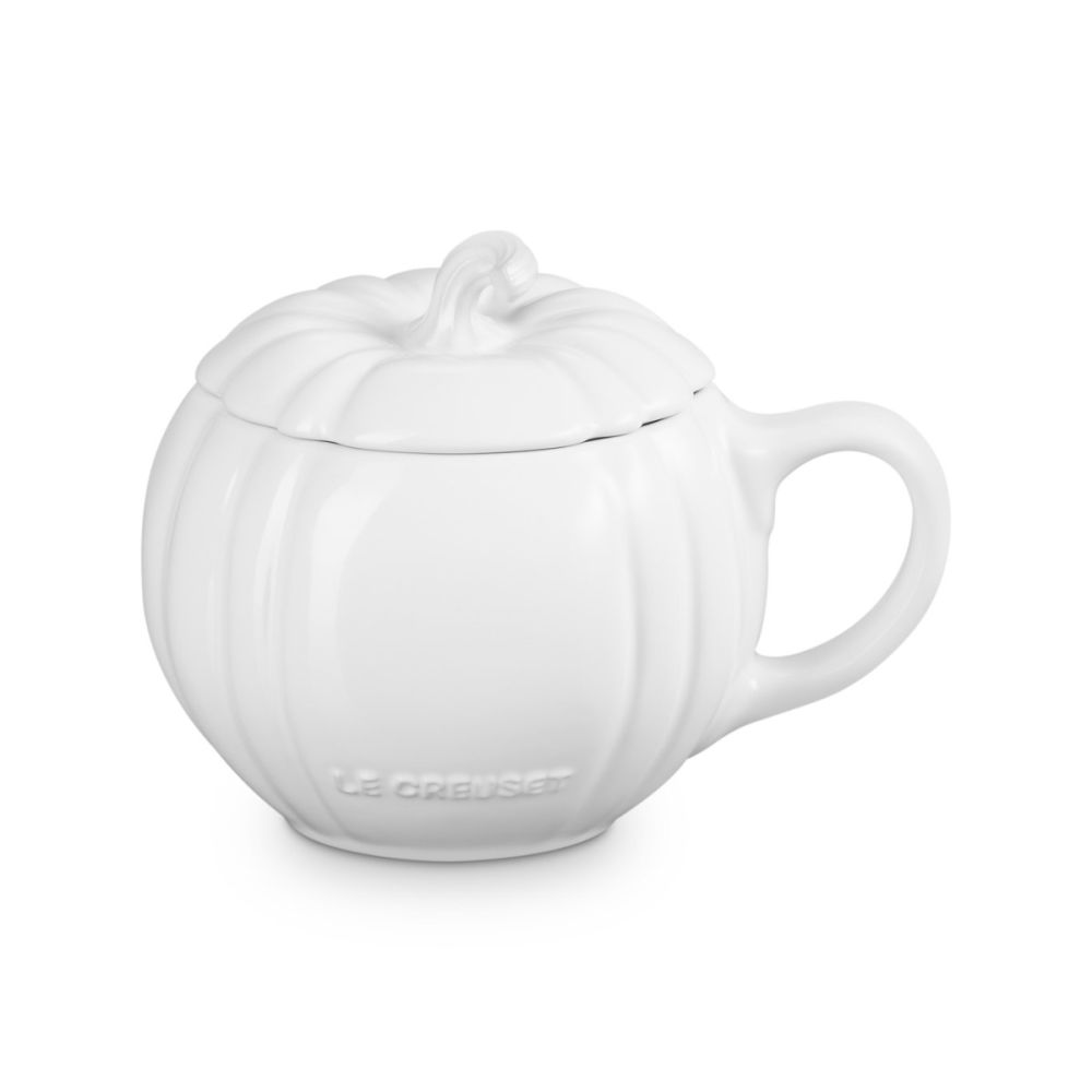 Pumpkin Mug with Lid (White) | Le Creuset | Everything Kitchens