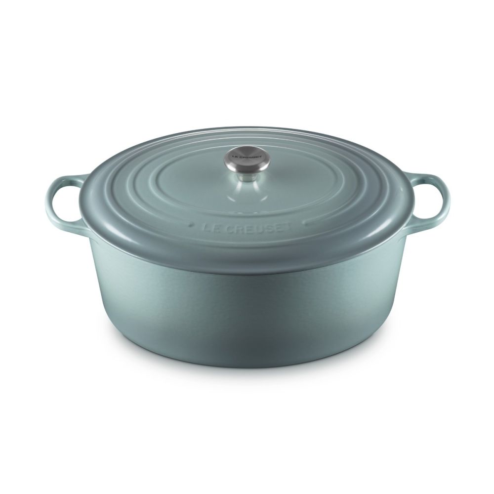 Sea Salt Blue Signature 15.5 Qt Oval Dutch Oven | Le Creuset