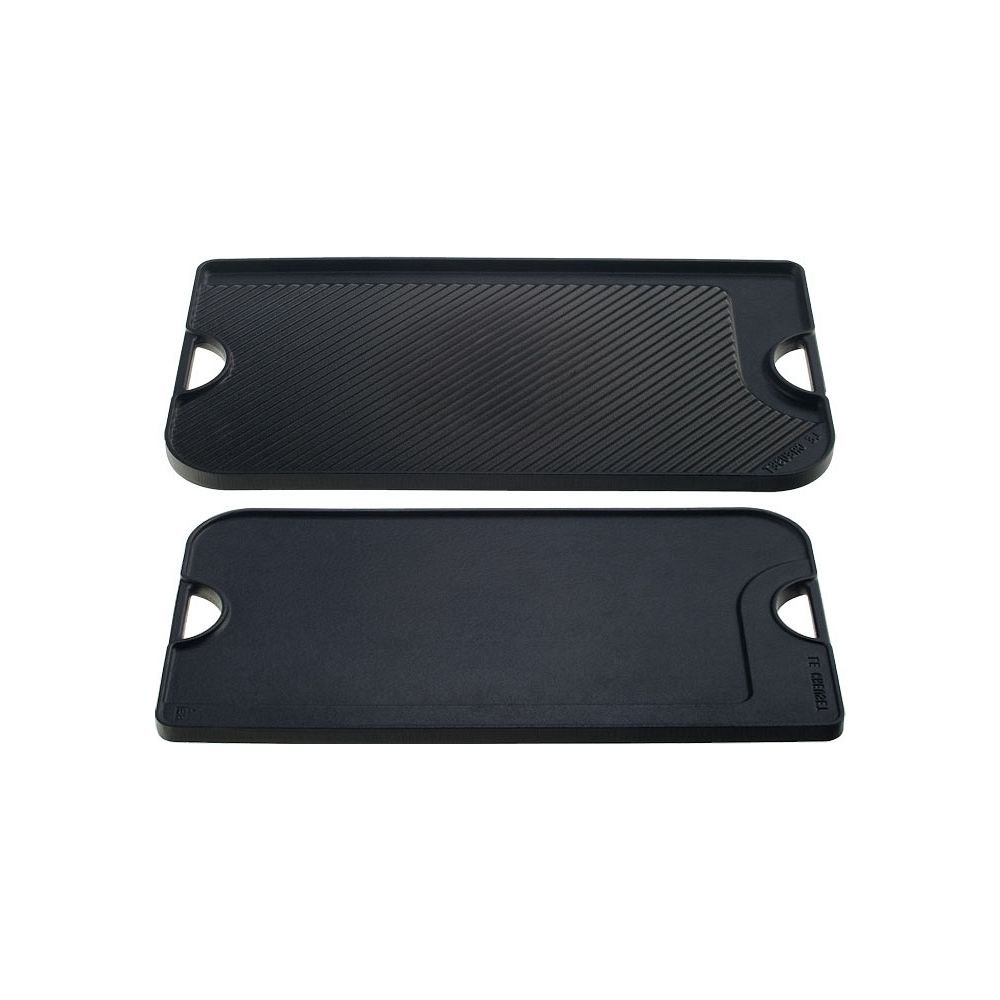 Reversible Cast Iron Griddle - Flat Top Griddle Pan And Grooved Grill 