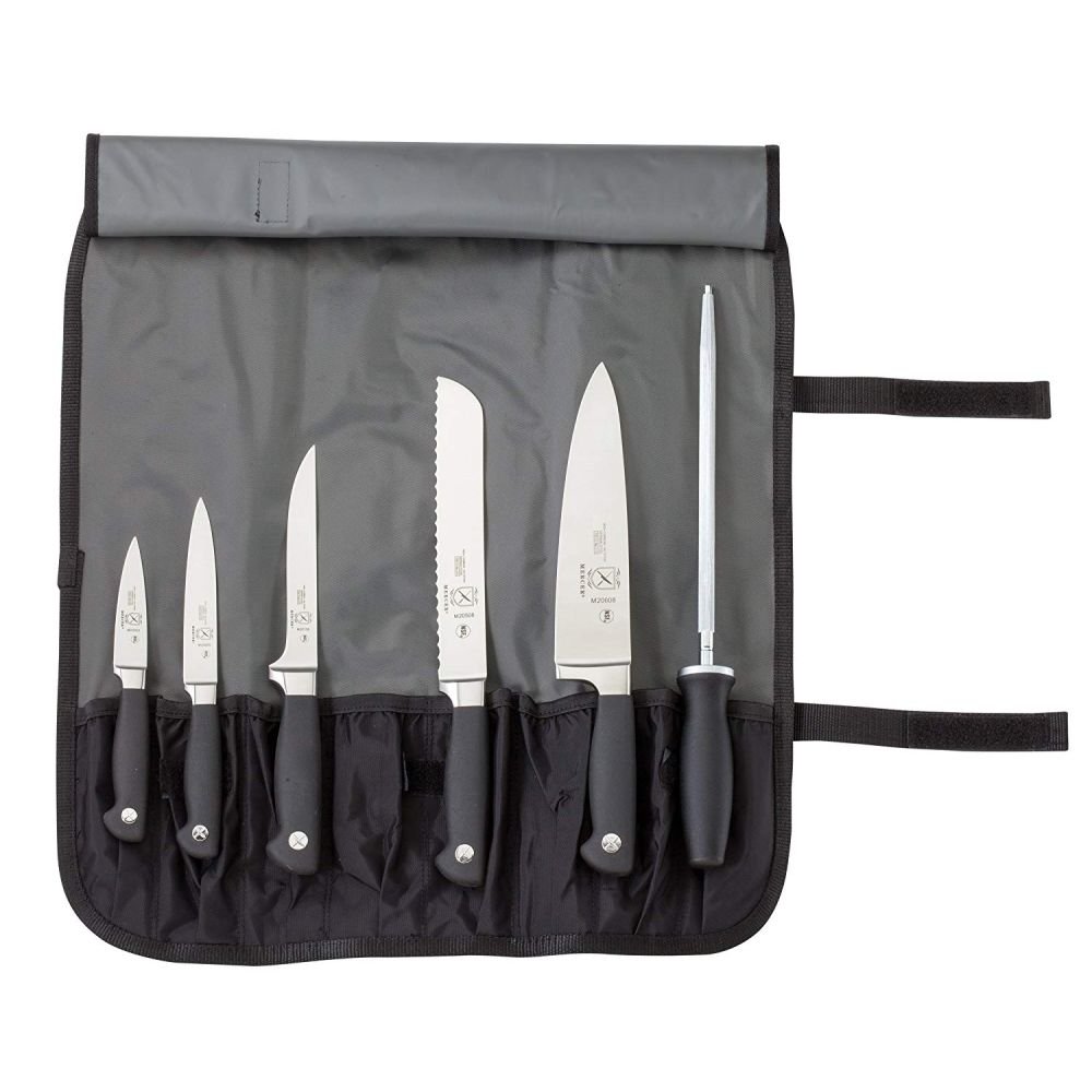 Mercer Genesis Knife Roll Set with 7 Pieces w/ Roll Carry Bag Culinary
