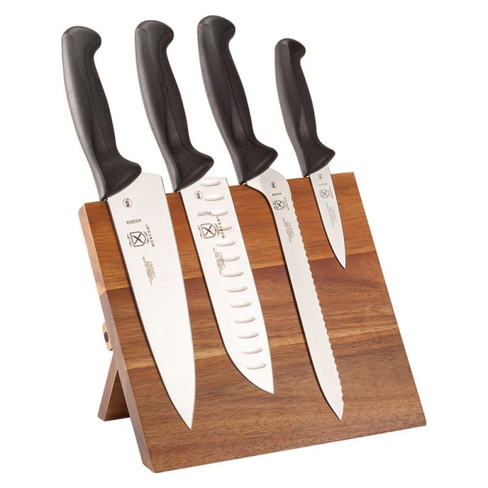 Mercer Culinary Set 5 Coltelli Magnetici Millennia | Lame In Acciaio Giapponese Con Manico Bambù E Impugnatura Ergonomica
