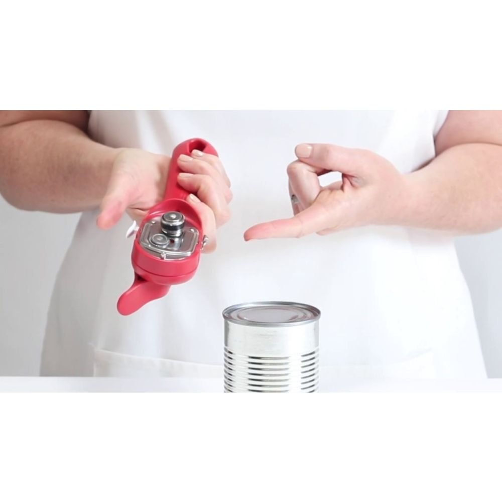 Kuhn Rikon 5-in-1 Auto Safety Master Can Opener For Cans, Bottles, Jars, -  White