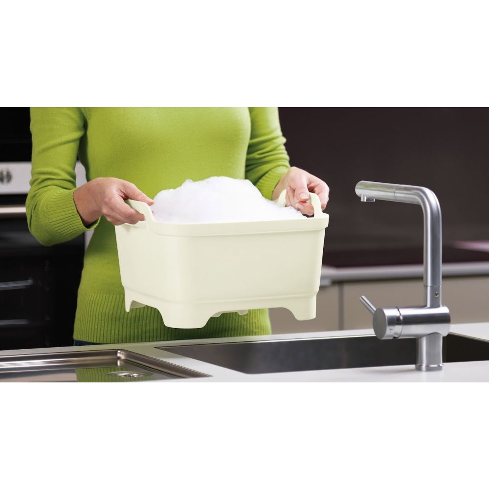 Wash&Drain™ Washing-up Bowl (Stone/Green) Joseph Joseph