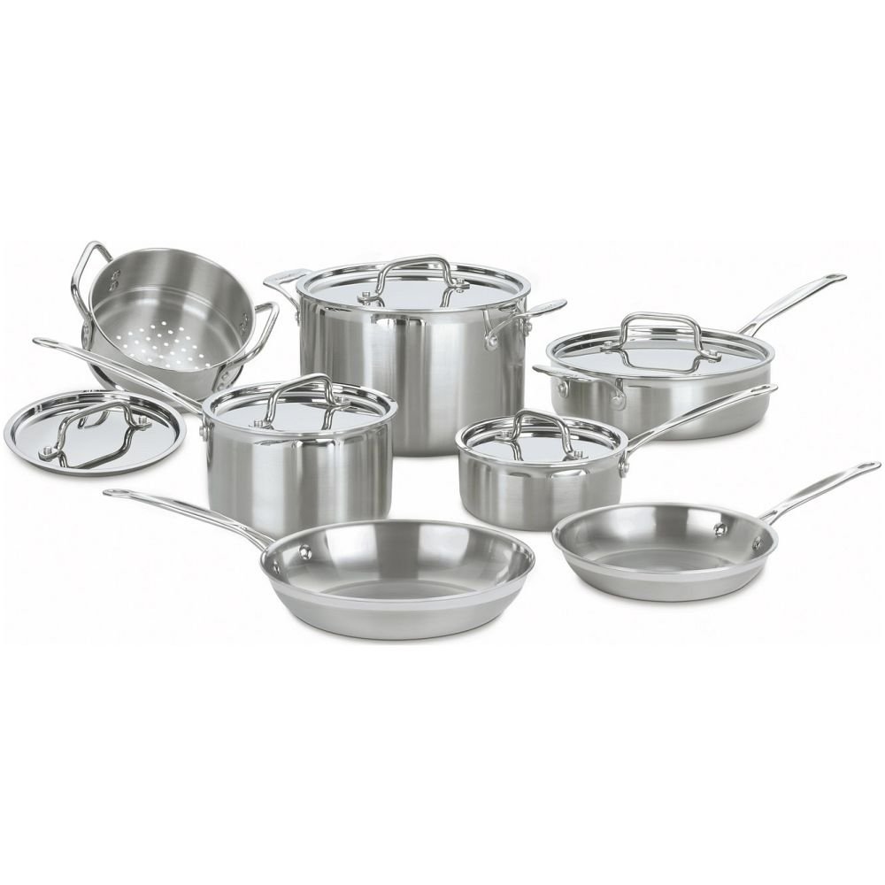 12 Piece Cookware Set, MultiClad Pro Triple Ply, Silver, MCP-12N
