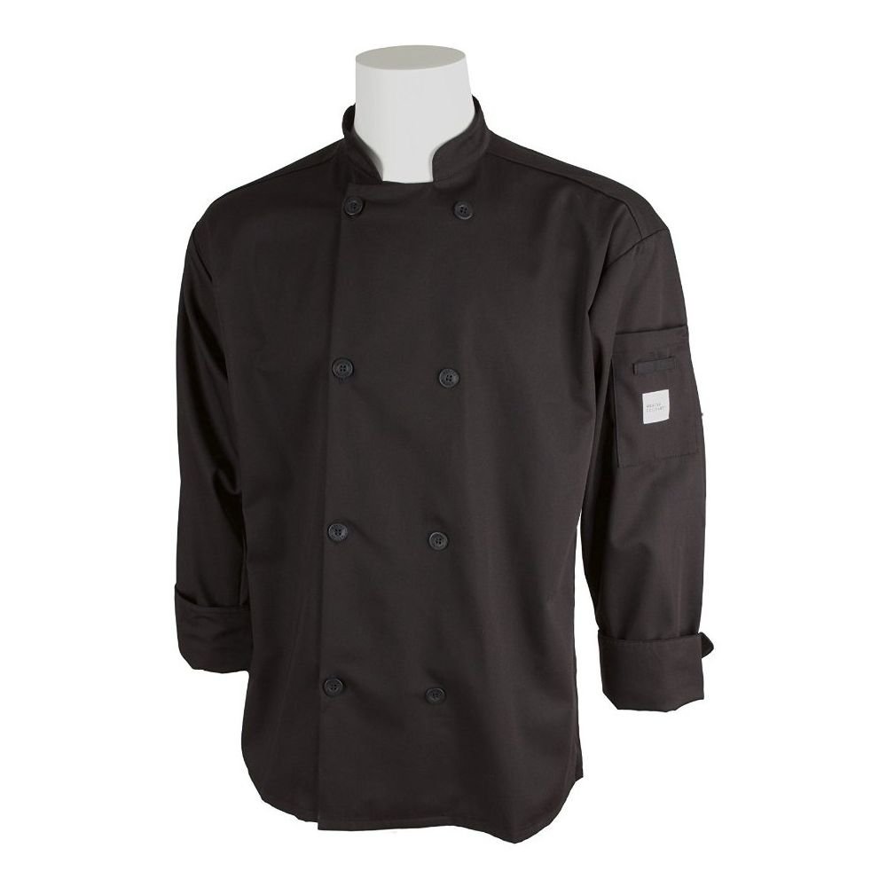 Mercer Millennia Cutlery Unisex Black Chef Coat - 4XL | Everything Kitchens