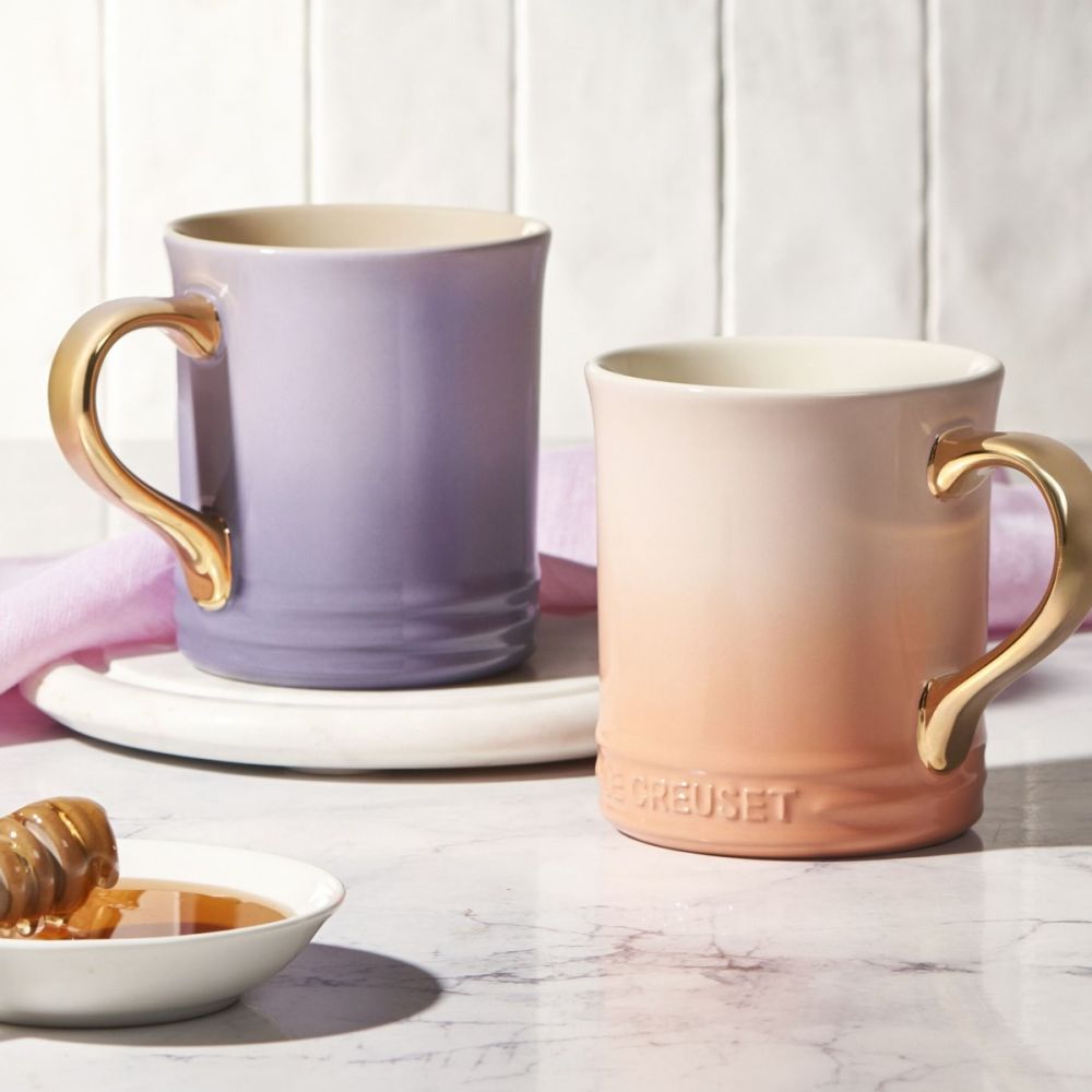 Gold Metallic Handle 14oz Mug - Provence Purple | Le Creuset