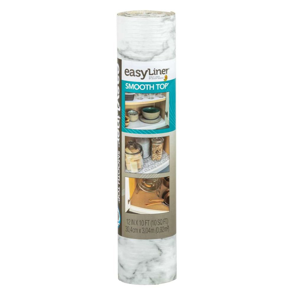 Duck EasyLiner Removable Adhesive 20-in x 15-ft White Marble Shelf Liner in  the Shelf Liners department at