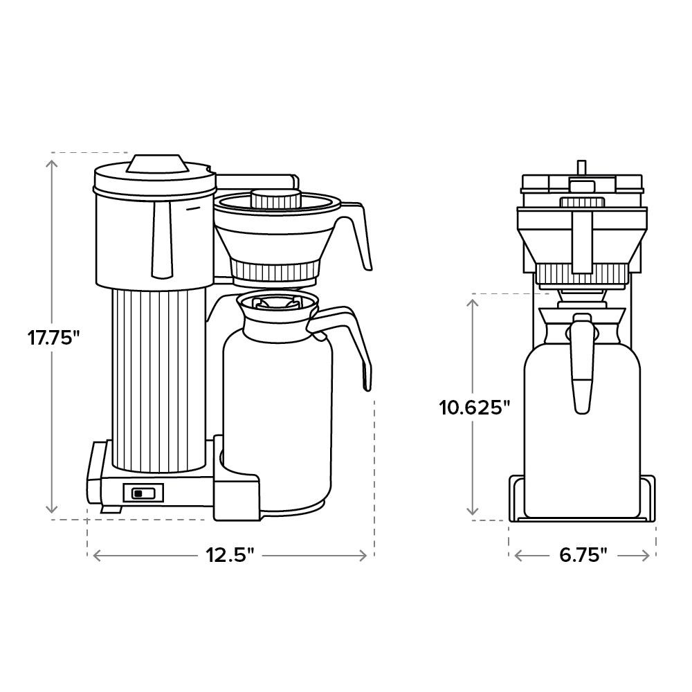 CDT Manual-Adjust Drip-Stop 60oz Coffee Maker - Brushed