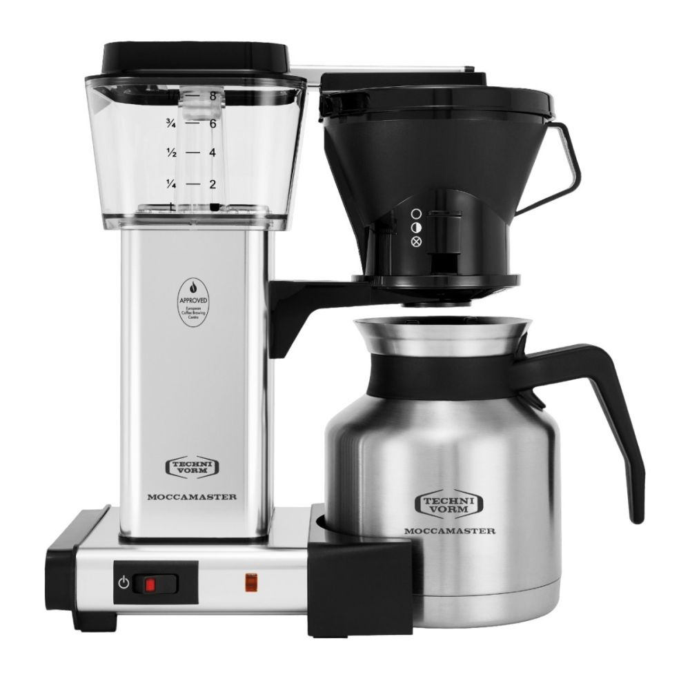 KBTS Manual Adjust Drip Stop 32oz Coffee Maker Polished Silver Thermal Carafe Moccamaster Everything Kitchens