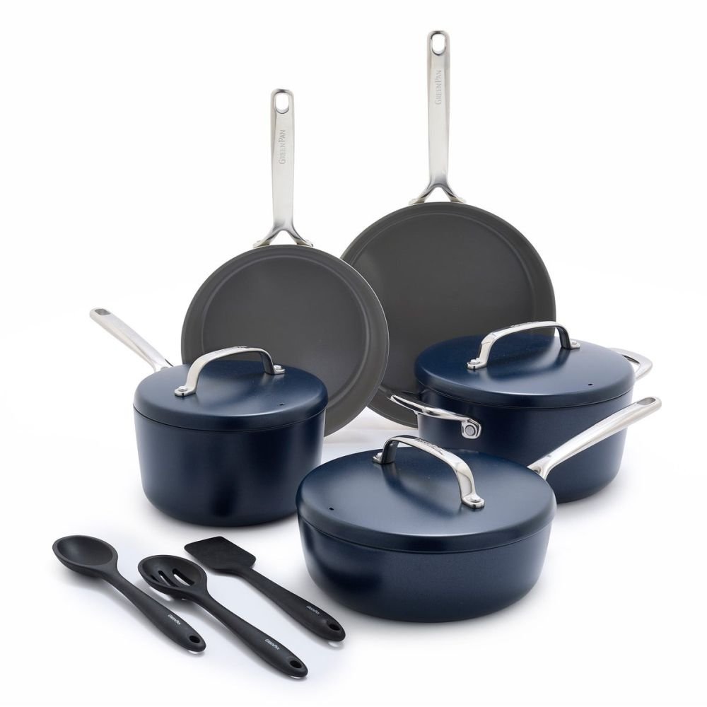Southern Living by GreenPan Ceramic Nonstick Tri-ply Stainless Steel  12-Piece Cookware Set