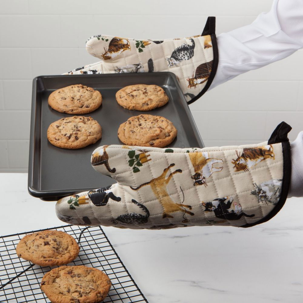 Nom Nom Oven Mitt and Pot Holder Set Kitchen Heat Resistant 