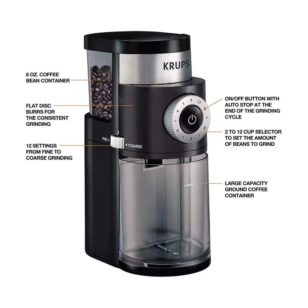 Krups 12-Cup Burr Grinder - Thumbnail 3