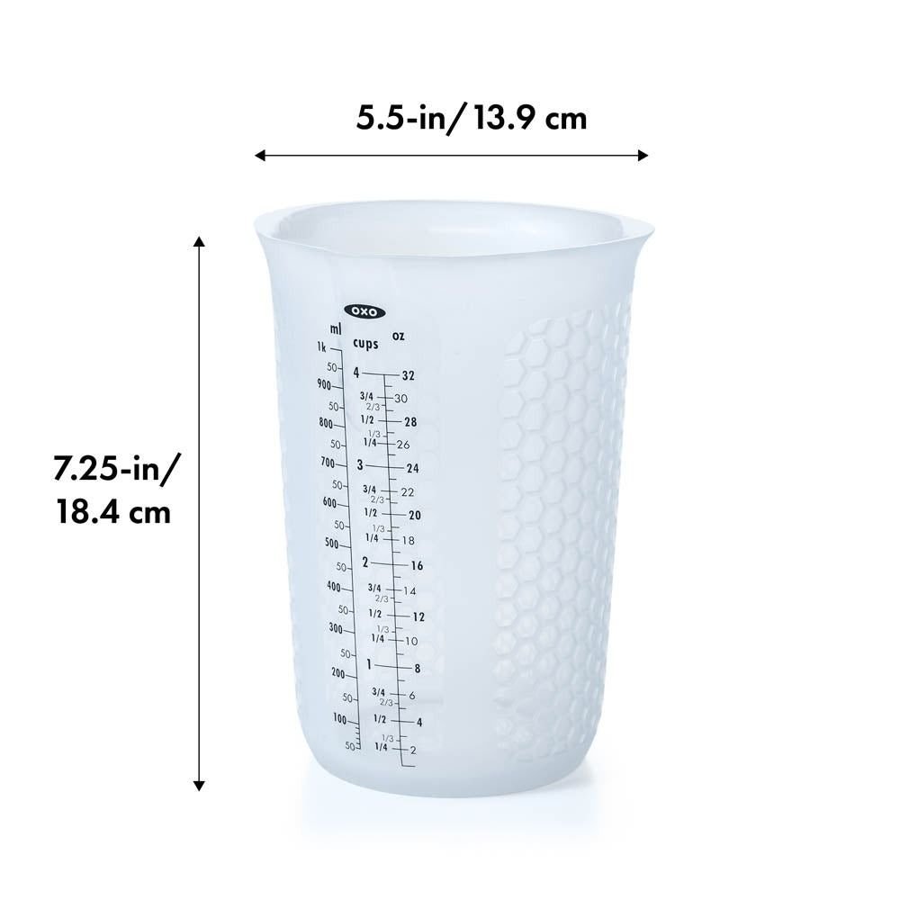 1-cup Silicone Measuring Cup - Flexible - 3 1/2 x 2 1/2 x 4 1/2 - 1  count box