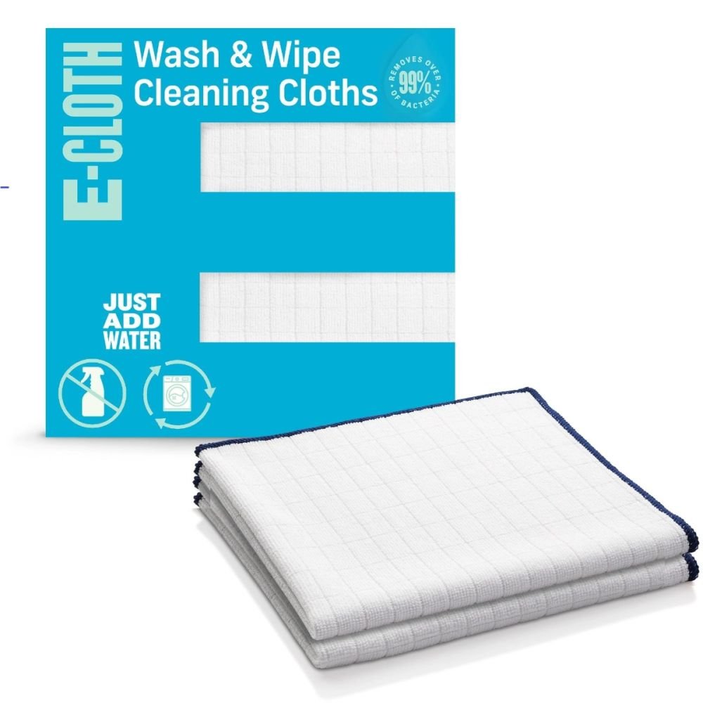 Wash & Wipe Dish Cloth (Blue) - Set of 2, E-Cloth