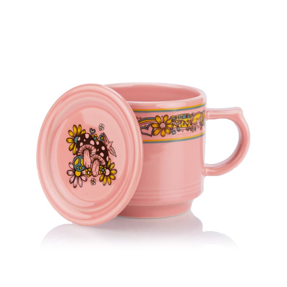 Over and Back 5-Piece Color-Glazed Stackable Mug Set with Rack