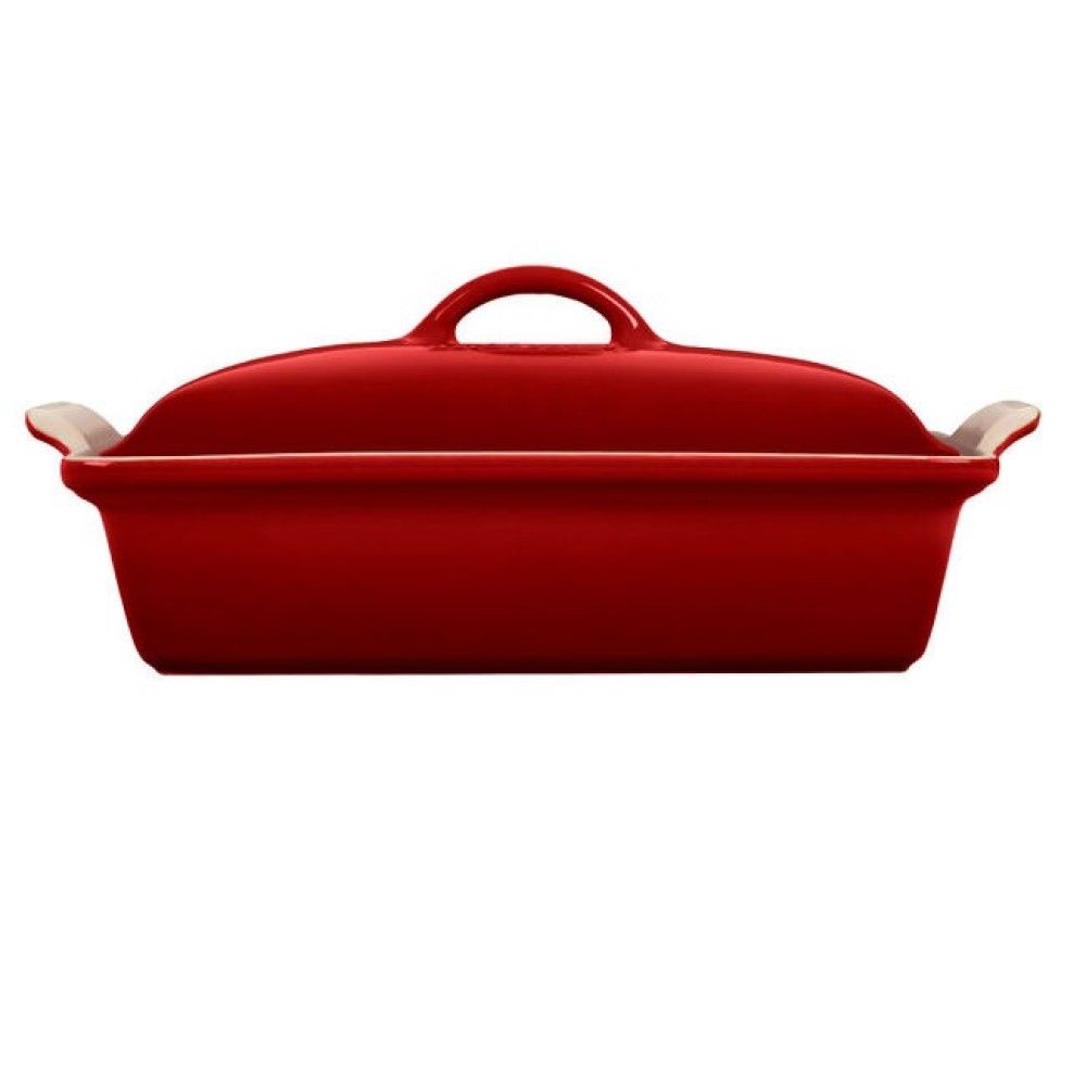 4qt Covered Rectangular Casserole Dish (Cerise/Cherry Red) | Le
