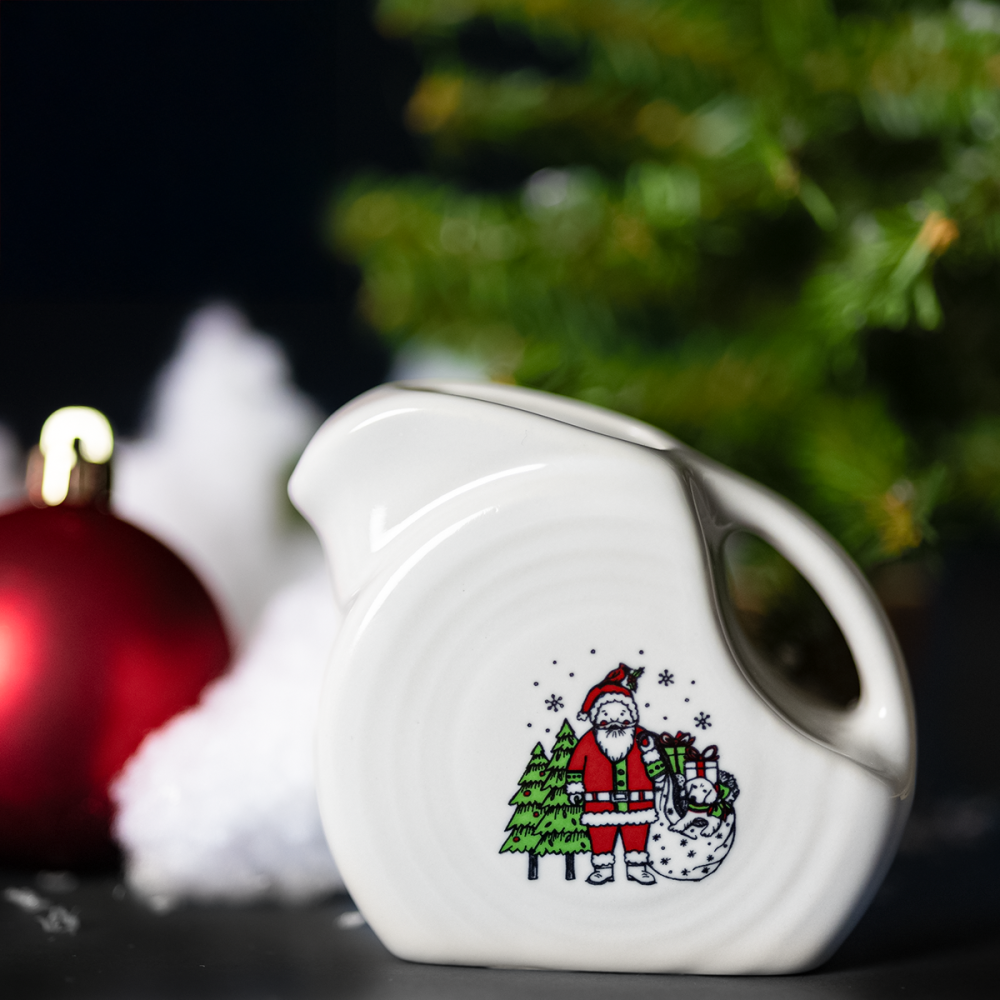 5oz Miniature Disk Pitcher (Christmas Whimsy Santa) | Fiesta