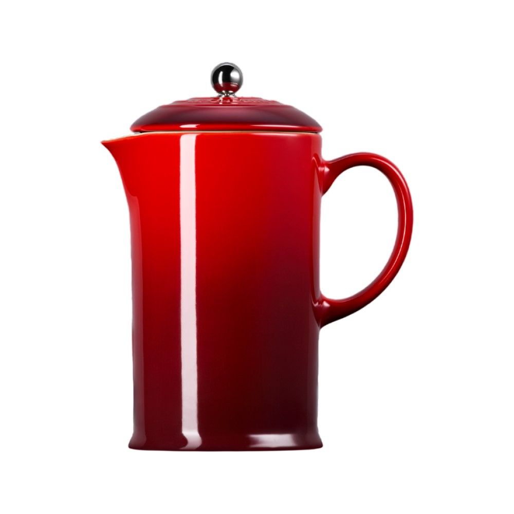 34oz Stoneware Ceramic French Press (Cerise) | Le Creuset