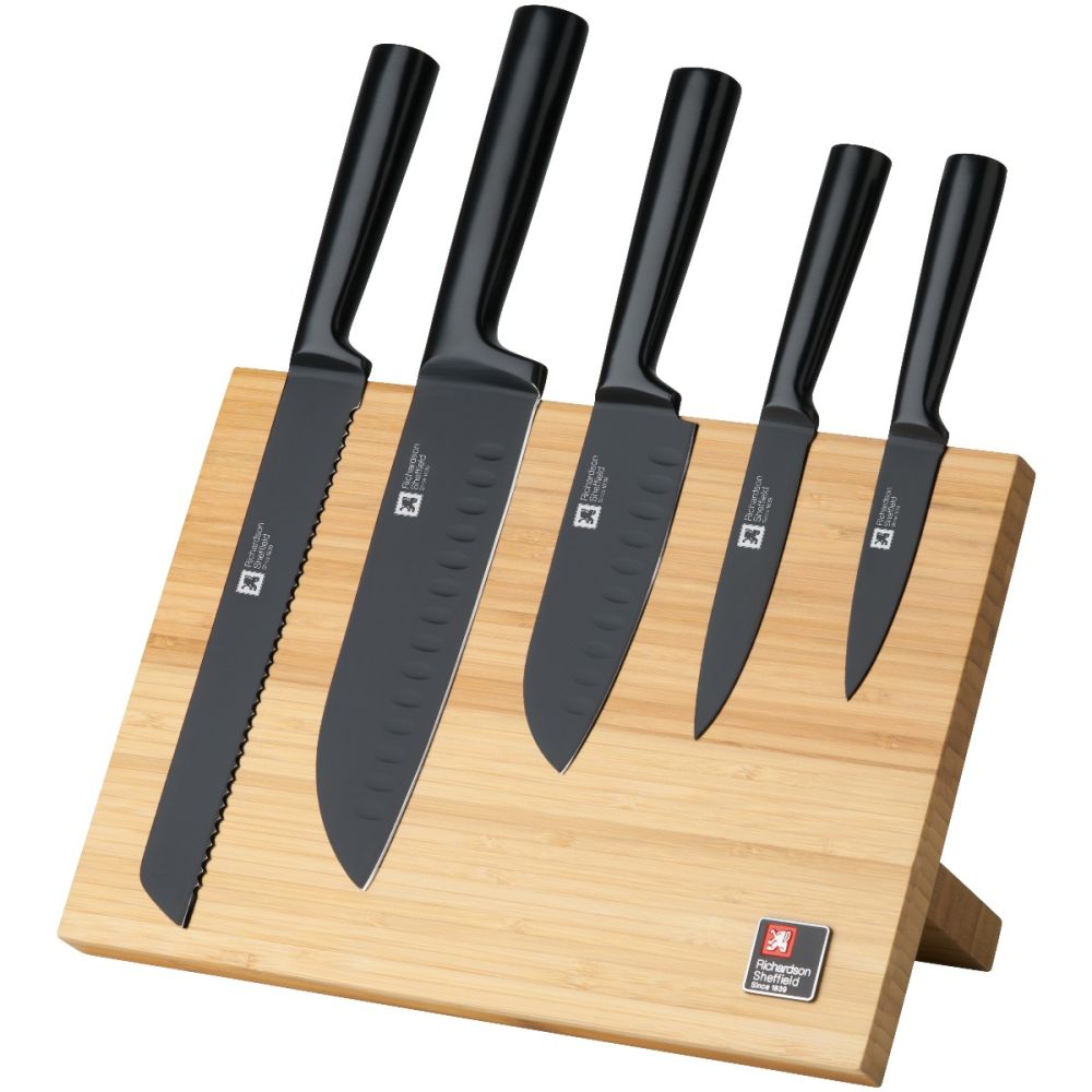 NOX 5-Piece Magnetic Knife Block Set (Bamboo) | Richardson