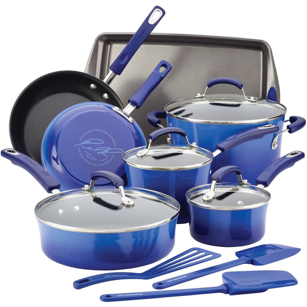 Rachael Ray, Enameled Cast Iron, Stock Pot, Blue