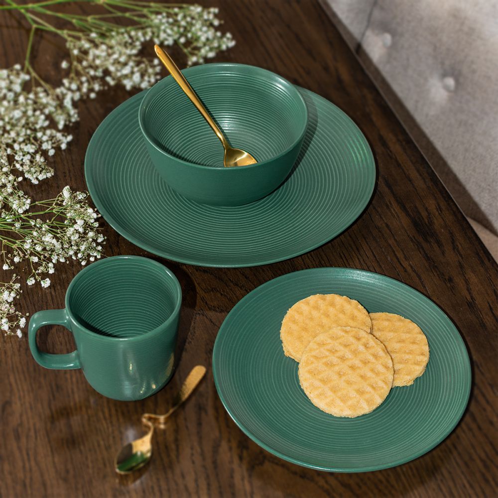 Dark green dinner plates top