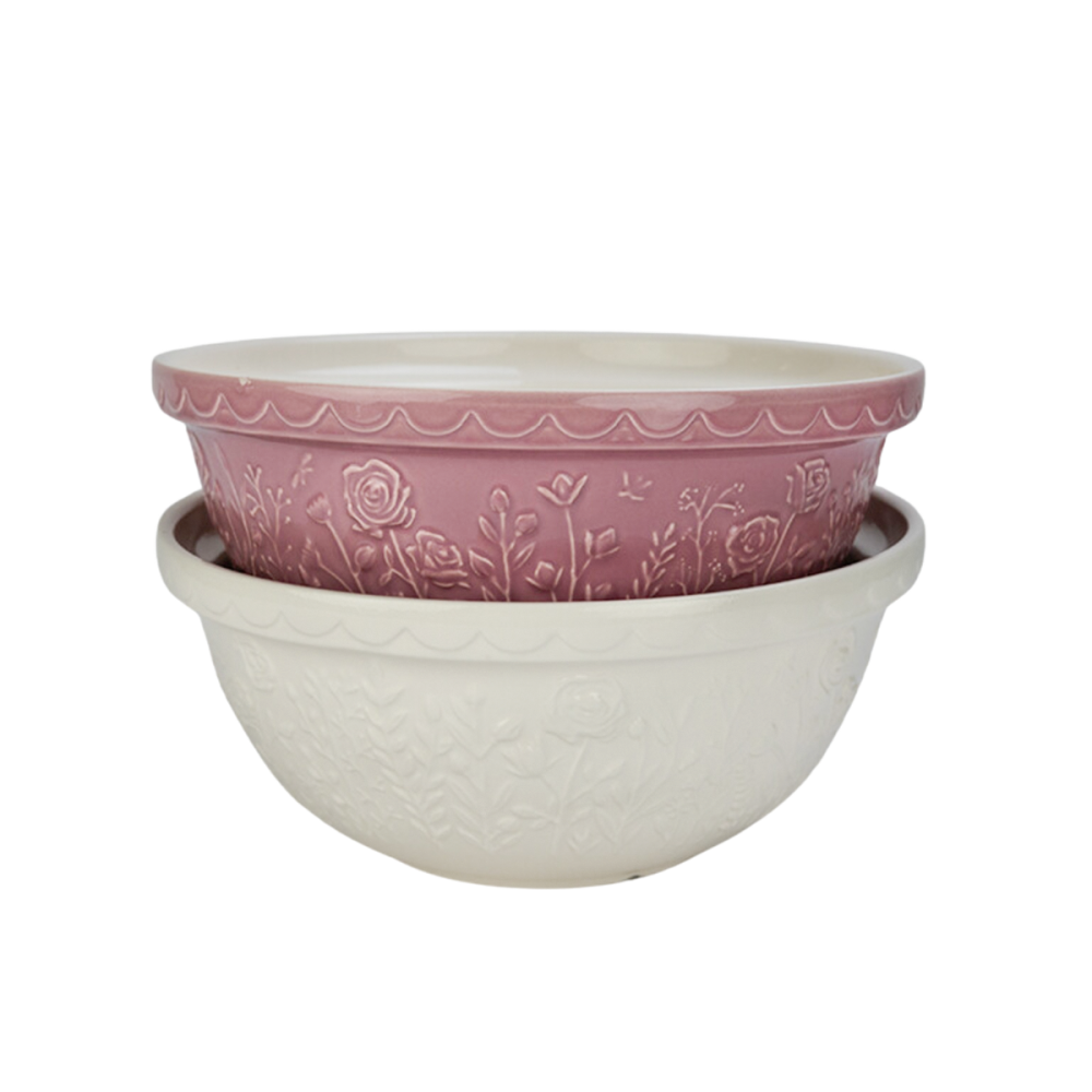 In The Meadow S12 Rose Mixing Bowl Set (2-Piece) | Mason Cash
