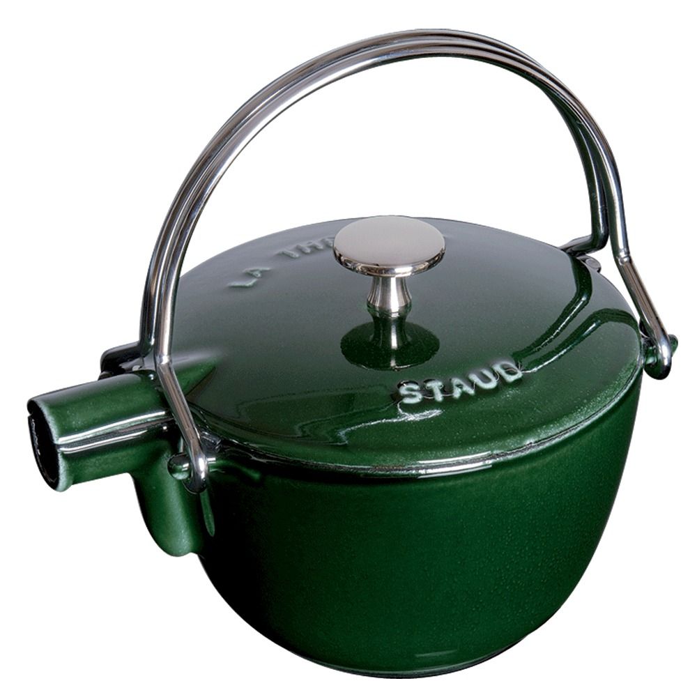 Round Teapot Kettle 1QT Basil Green 1650085 Staub Everything Kitchens