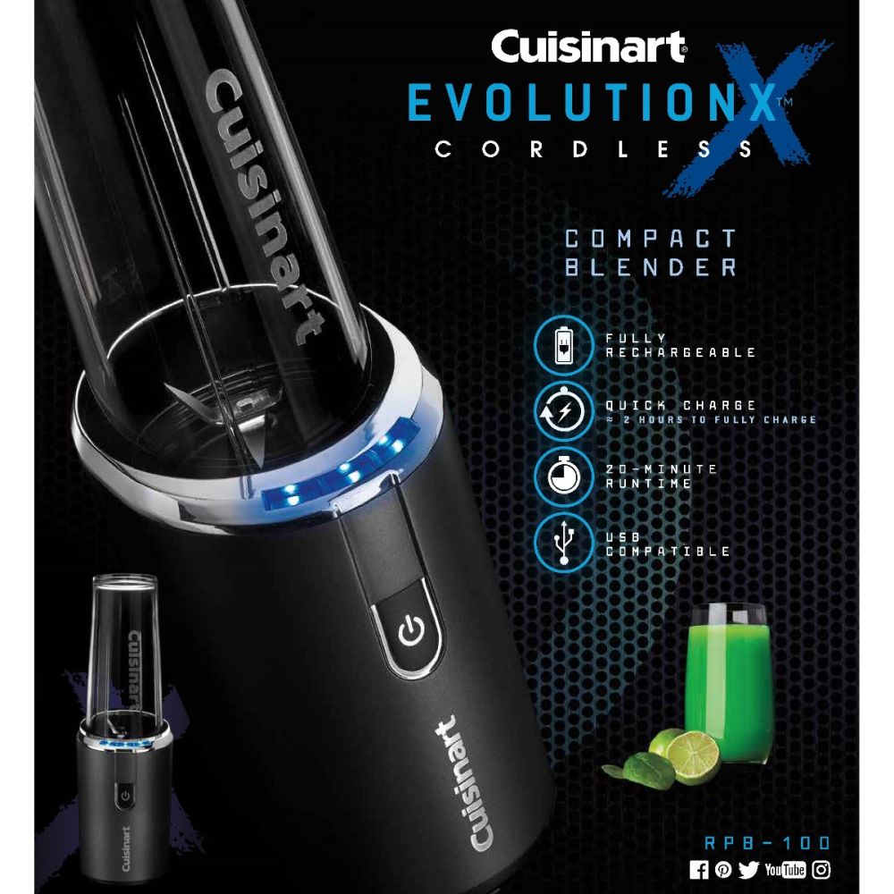 EvolutionX Cordless Rechargeable Compact Blender (Dark Grey