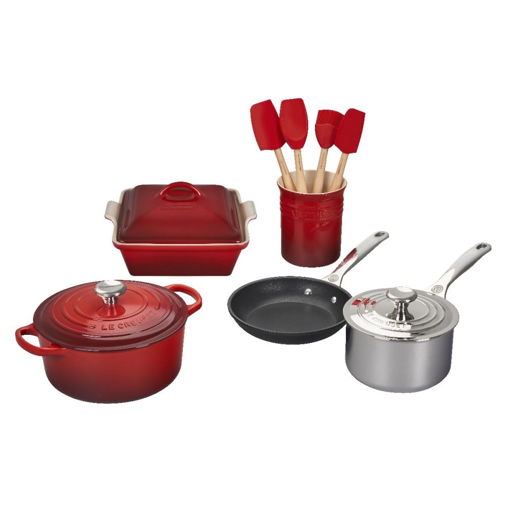 Le Creuset 20 Piece Mixed Material Set, Cerise