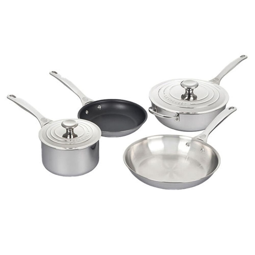 Le Creuset 12 Inch Stainless Steel Nonstick Frypan Bundle with Glass Lid SS  Knob