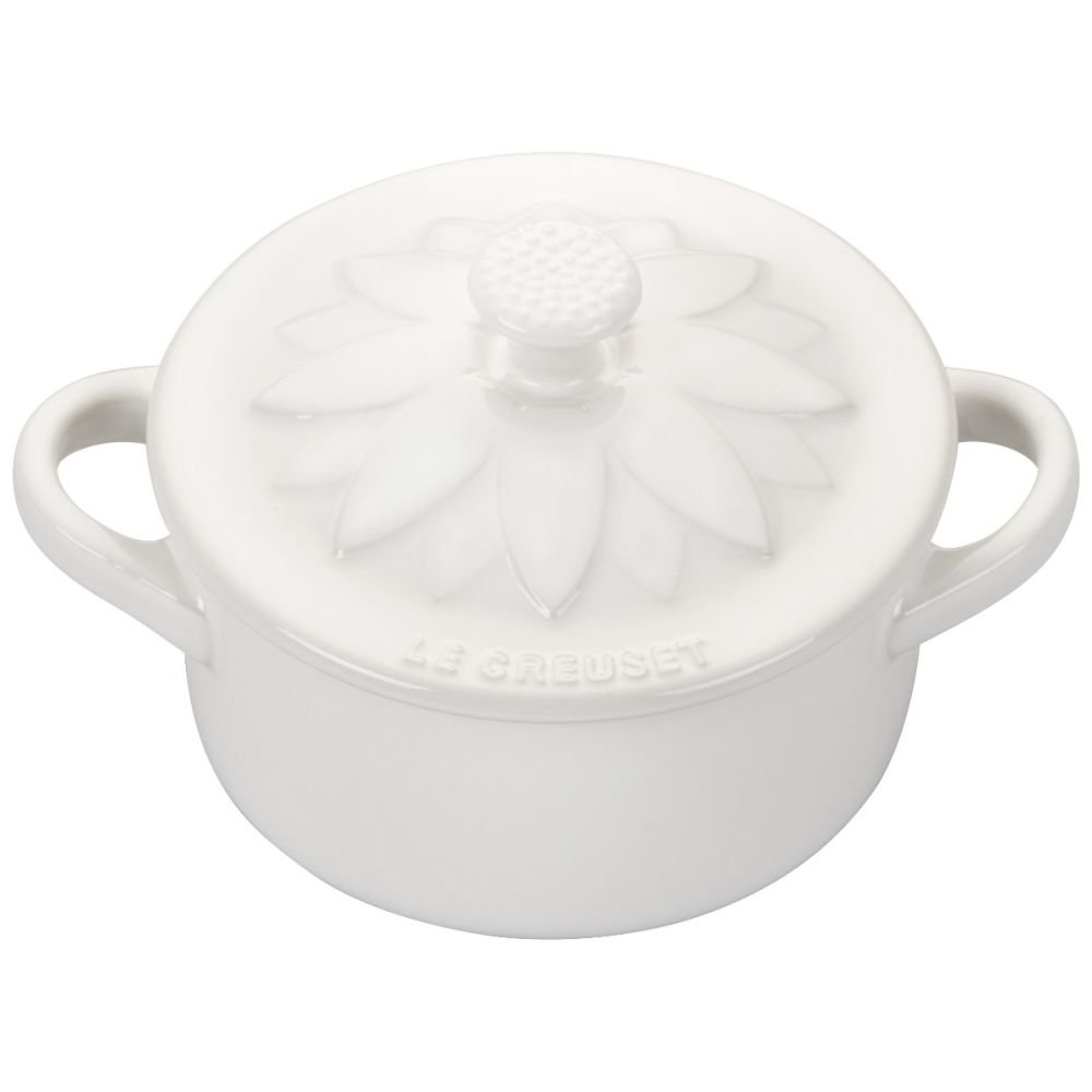 8oz Mini Round Cocotte with Flower Lid - White | Le Creuset ...