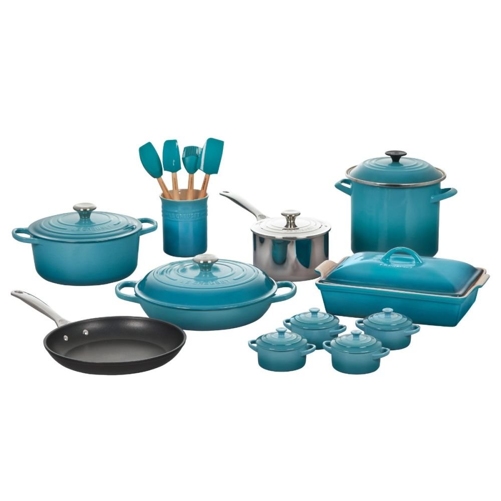 jongen woede olie 20-Piece Mixed Material Cookware Set (Caribbean Blue) | Le Creuset |  Everything Kitchens